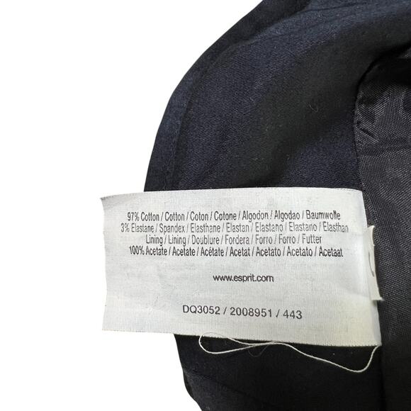 Esprit Collection Flared A-Line Skirt Navy Blue Size 6 Office Siren Academia - Picture 6 of 6